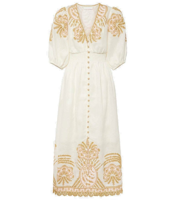 Photo: Zimmermann Waverly embroidered linen maxi dress
