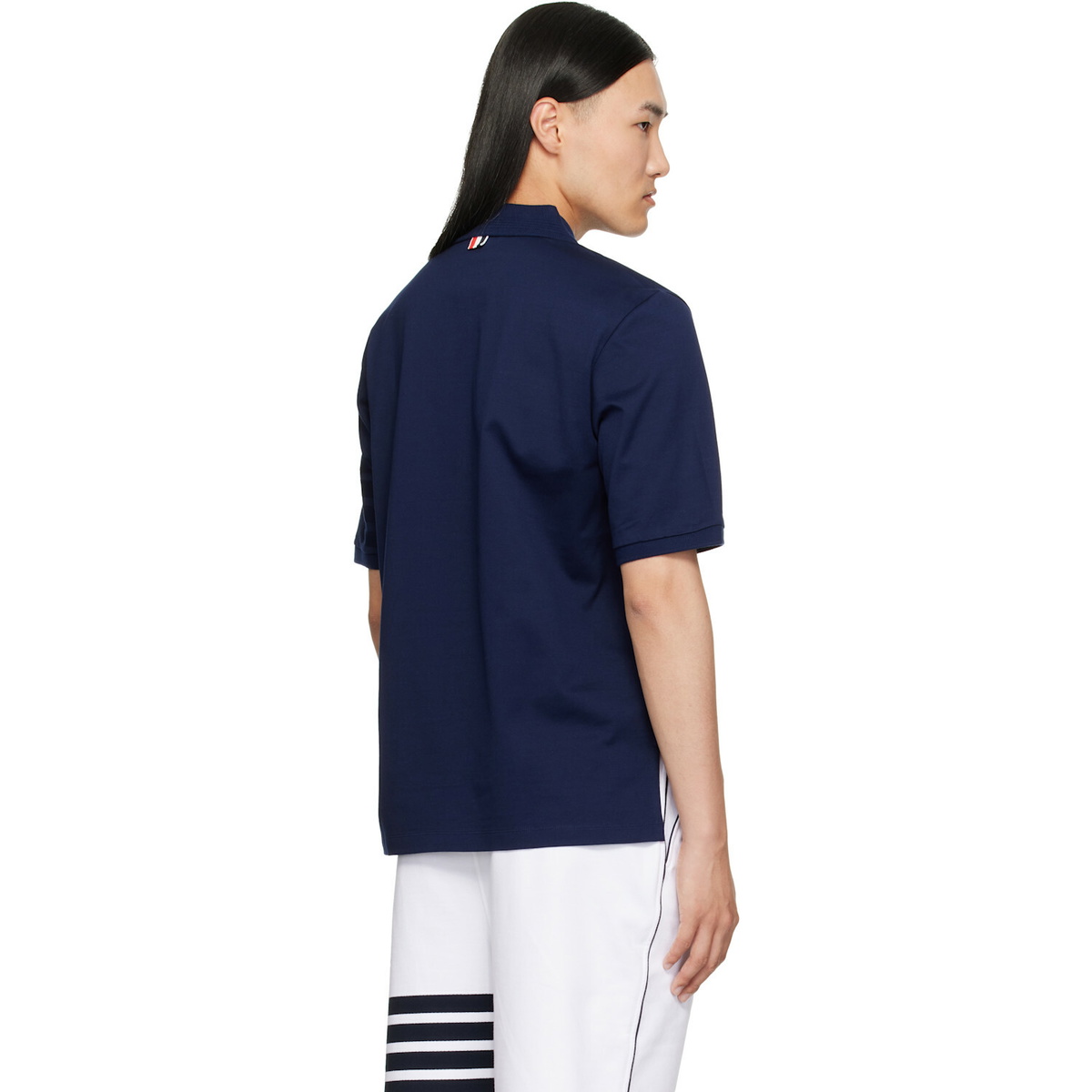 Thom Browne Navy Jersey Ottoman 4-Bar Polo