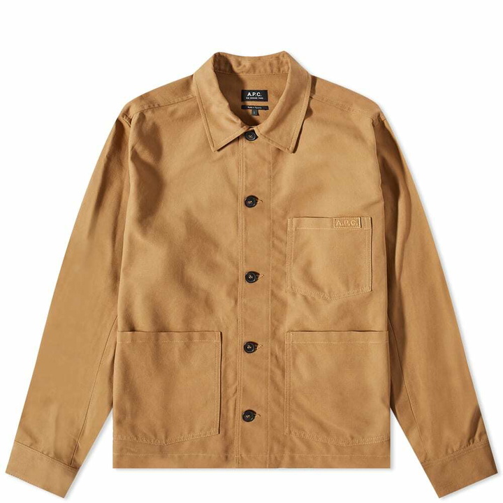 Photo: A.P.C. Men's Chico Logo Chore Jacket in Caramel