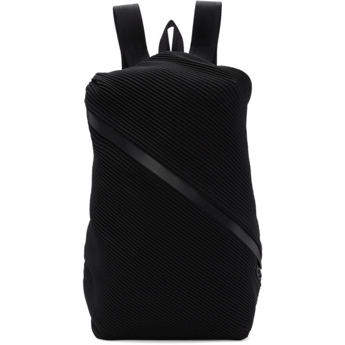 Photo: Pleats Please Issey Miyake Black Single ZipBias Pleats Backpack