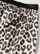 TOM FORD - Leopard-Print Velvet-Trimmed Silk-Blend Pyjama Trousers - Animal print
