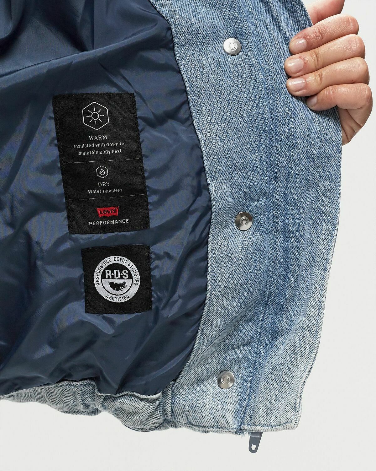 Levis Western Bubble Shorty White Down & Puffer Jackets