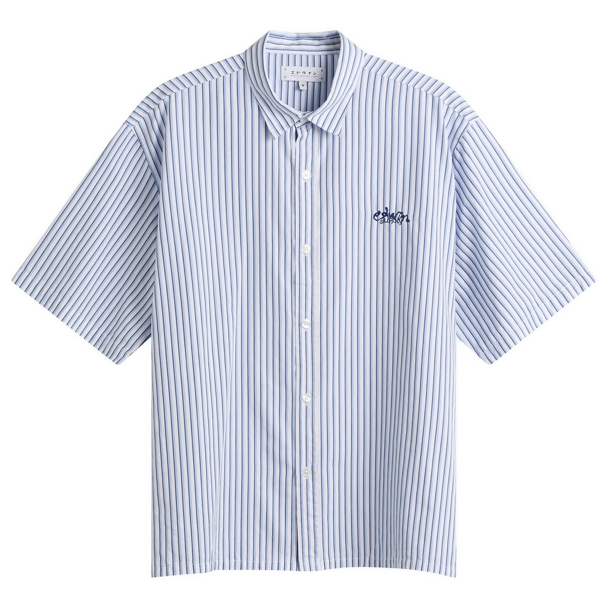 Edwin Men's Toledo Shirt SS in White/Blue