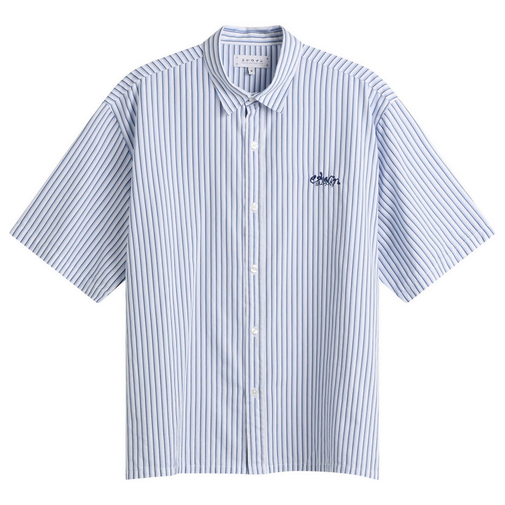 Photo: Edwin Men's Toledo Shirt SS in White/Blue
