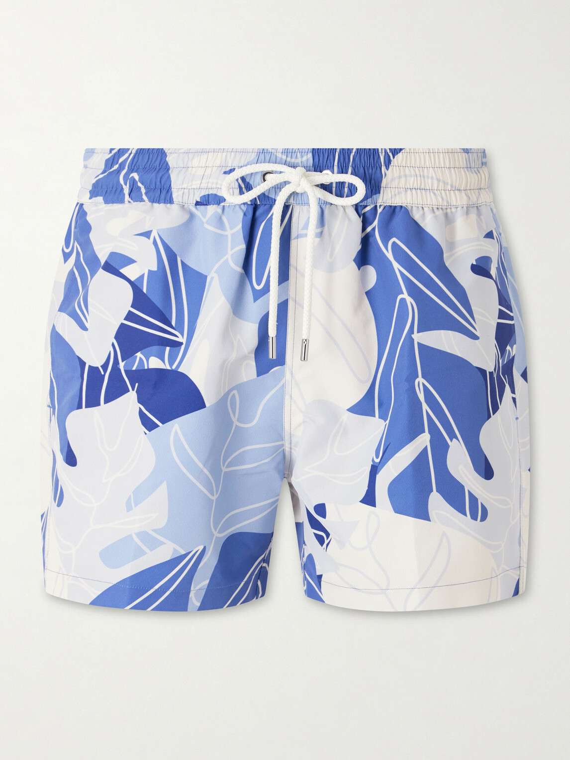 Frescobol Carioca - Rio Straight-Leg Mid-Length Printed Recycled Swim Shorts - Blue
