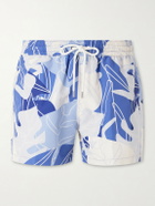 Frescobol Carioca - Rio Straight-Leg Mid-Length Printed Recycled Swim Shorts - Blue