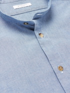 BOGLIOLI - Grandad-Collar Cotton-Chambray Shirt - Blue