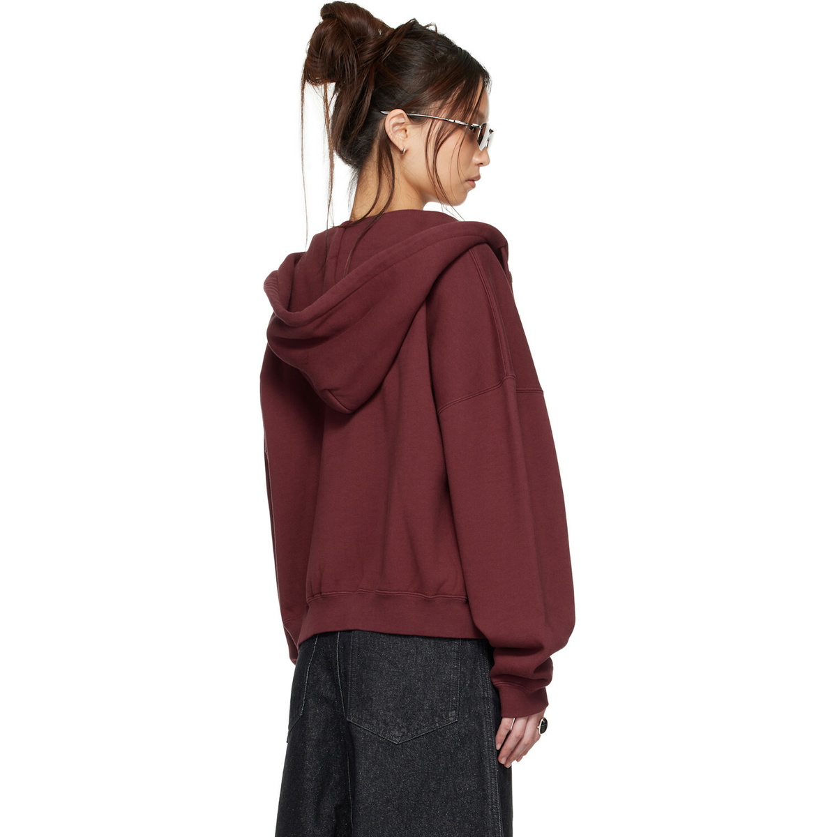 LU'U DAN BRUCE LEE x LỰU ĐẠN Burgundy Zip Hoodie