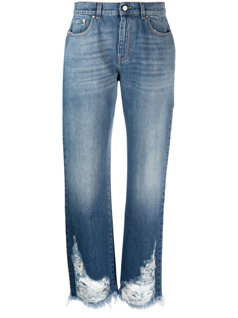 Stella McCartney Green Jeans With Brand Name Label