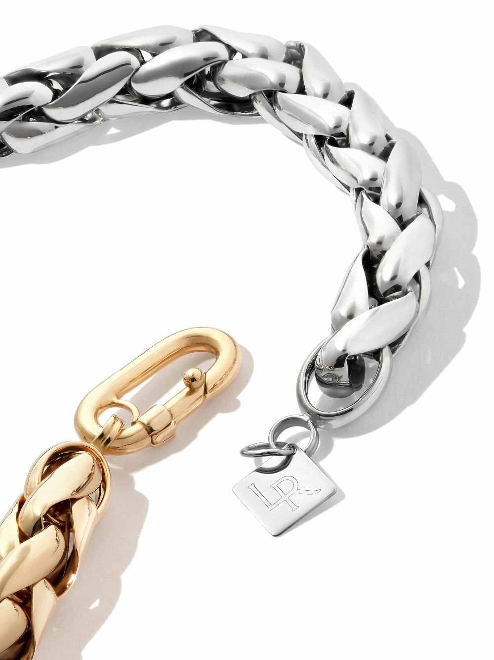 Lauren Rubinski 14K Yellow Gold Two-Tone Twist Chain Necklace