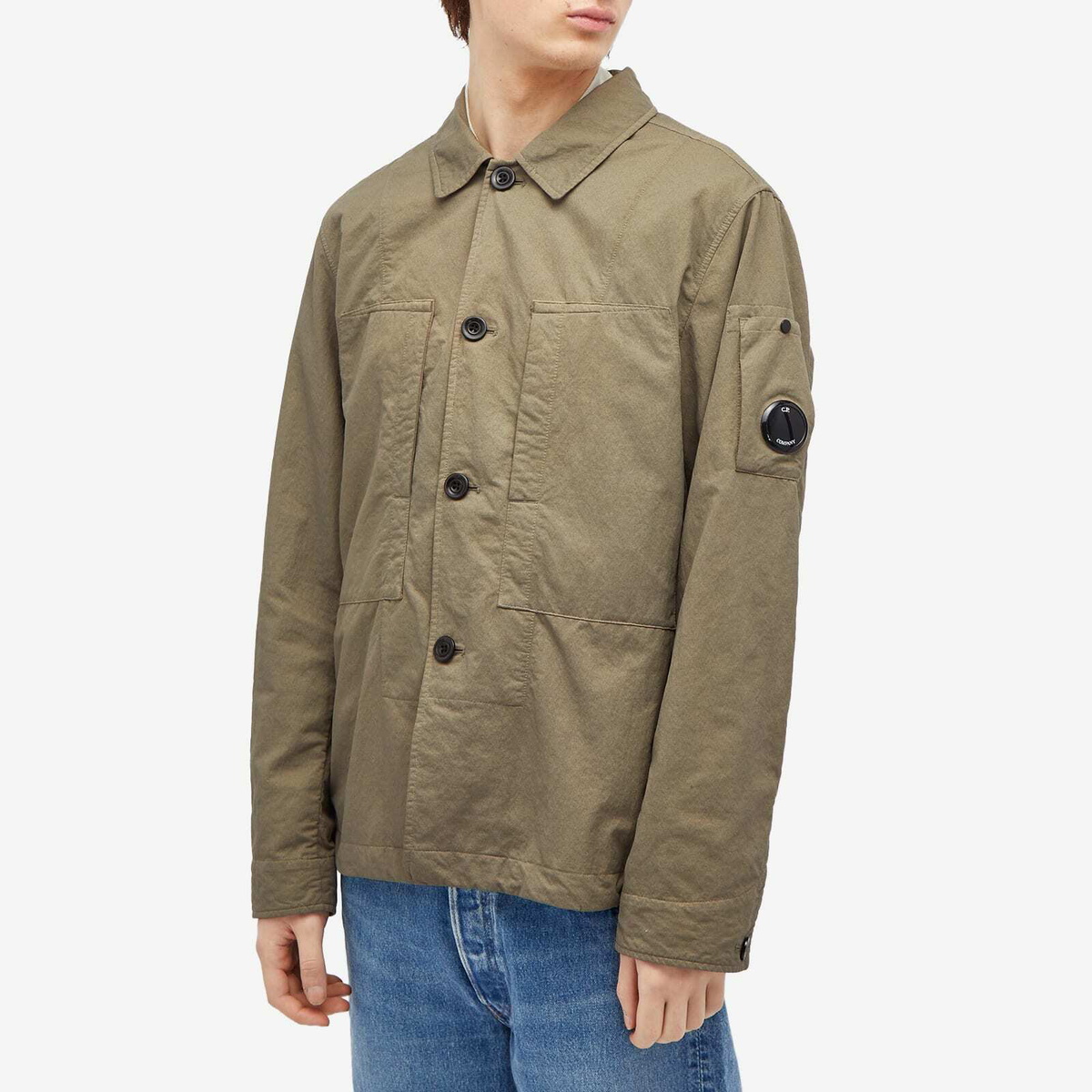C.P. Company Men's Diagonal Flatt Nylon Overshirt in Walnut C.P.