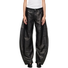 R13 Black Janine Barrel Leather Pants