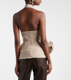 Magda Butrym Peplum floral-appliqué linen top