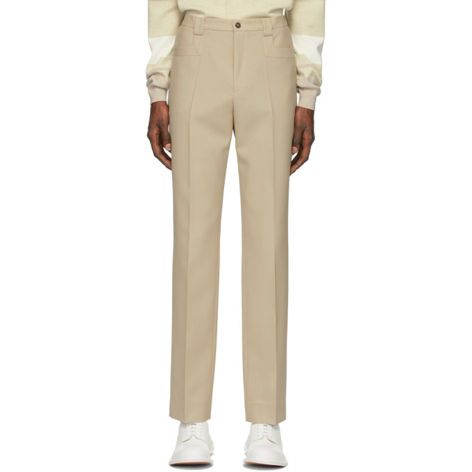 Maison Margiela Beige Starchy Wool Trousers Maison Margiela