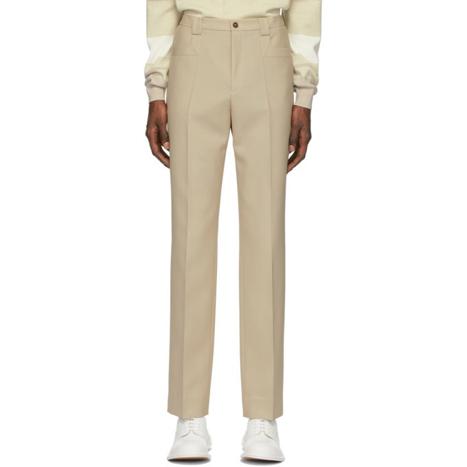 Photo: Maison Margiela Beige Starchy Wool Trousers