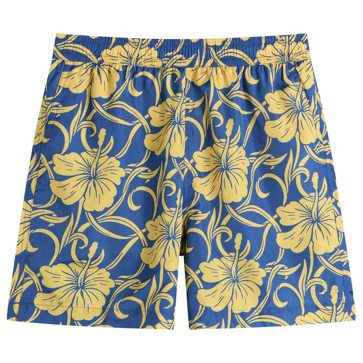 Drôle de Monsieur Men's Hibiscus Beach Shorts in Navy