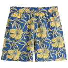 Drôle de Monsieur Men's Hibiscus Beach Shorts in Navy