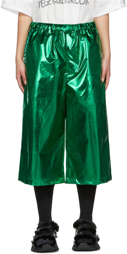 Photo: Doublet Green Stud Embroidered Metallic Shorts