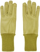 Rick Owens Yellow Short Ribcuff Gloves