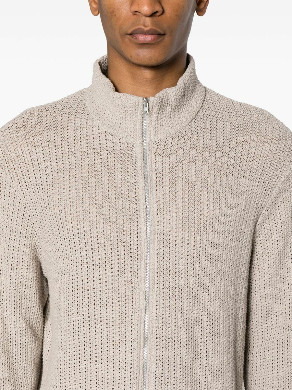 OUR LEGACY Beige Shrunken Zip-Up Cardigan Our Legacy