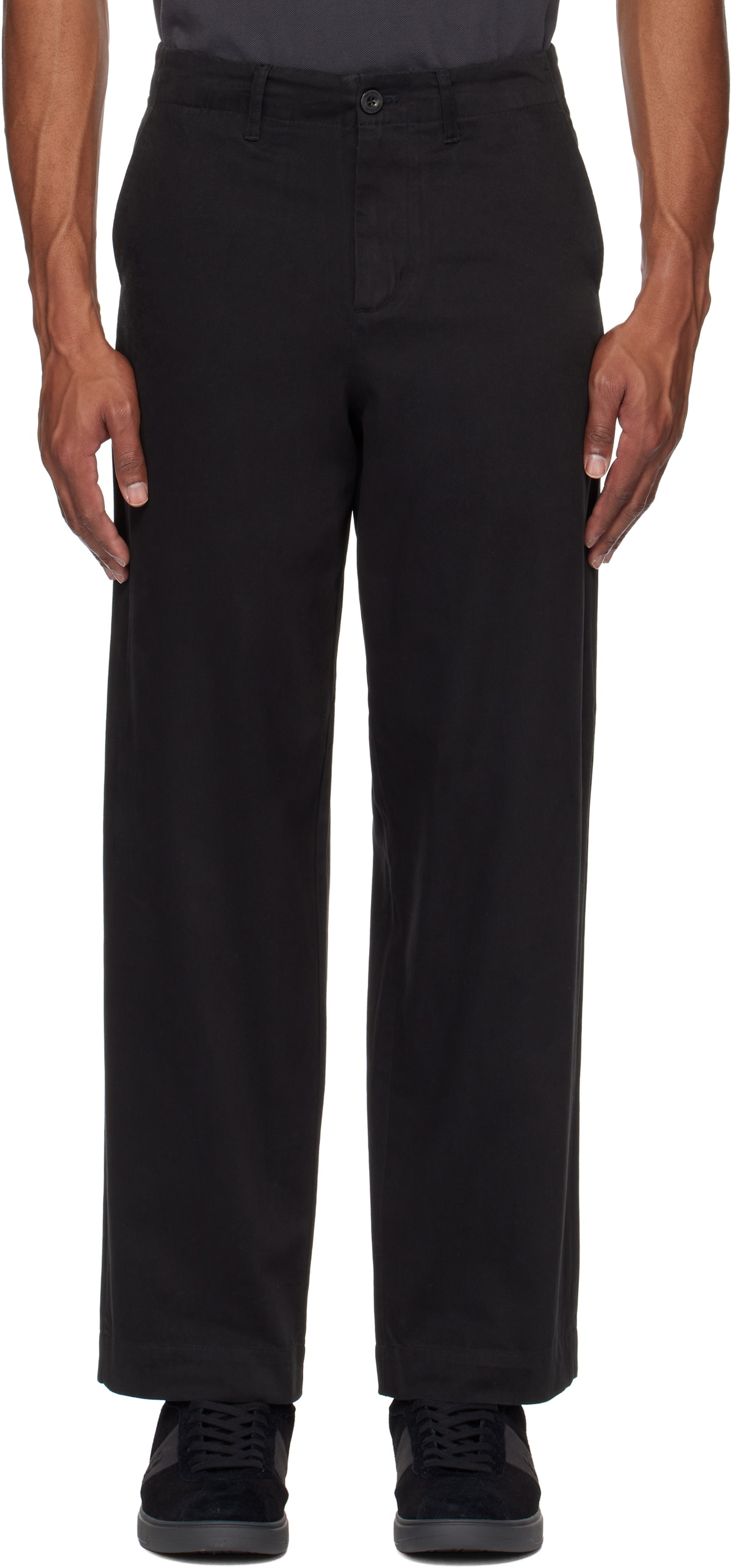 パンツ Fred Perry Twill Trousers BLACK, S size Fred Perry Black Straight Leg Twill Trousers Fred Perry