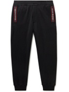 Alexander McQueen - Tapered Logo Webbing-Trimmed Cotton-Jersey Sweatpants - Black