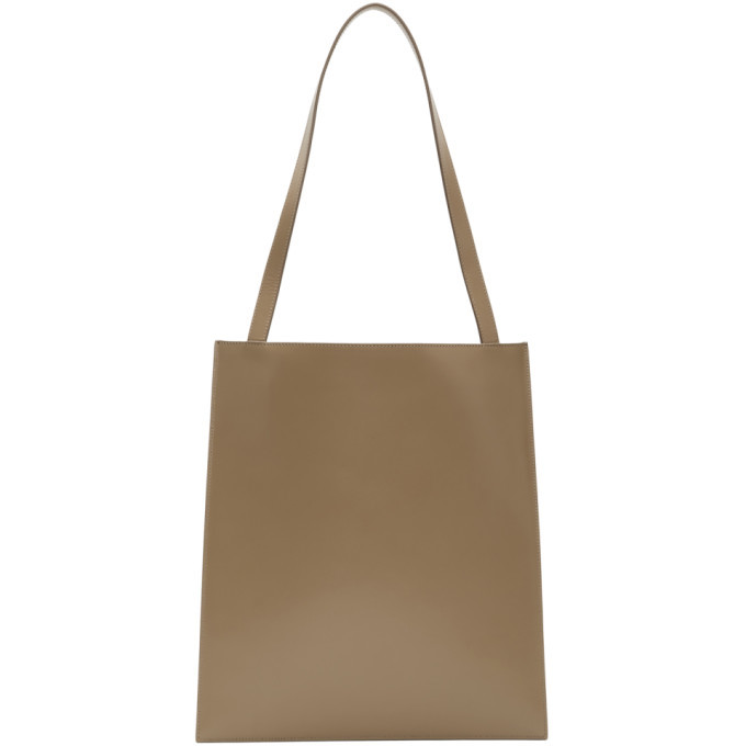 The Row Tan Leather Flat Tote The Row