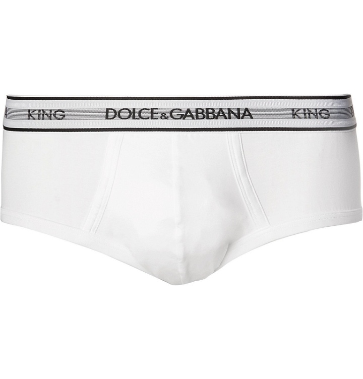 Photo: Dolce & Gabbana - Stretch-Cotton Jersey Briefs - White