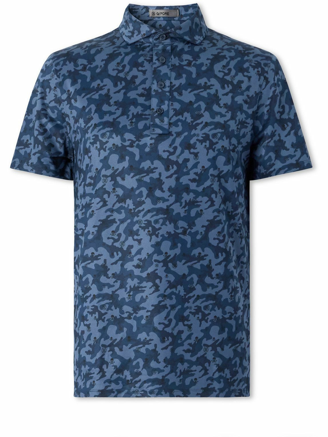 G/FORE - Camouflage-Print Tech-Jersey Golf Polo Shirt - Blue G/FORE