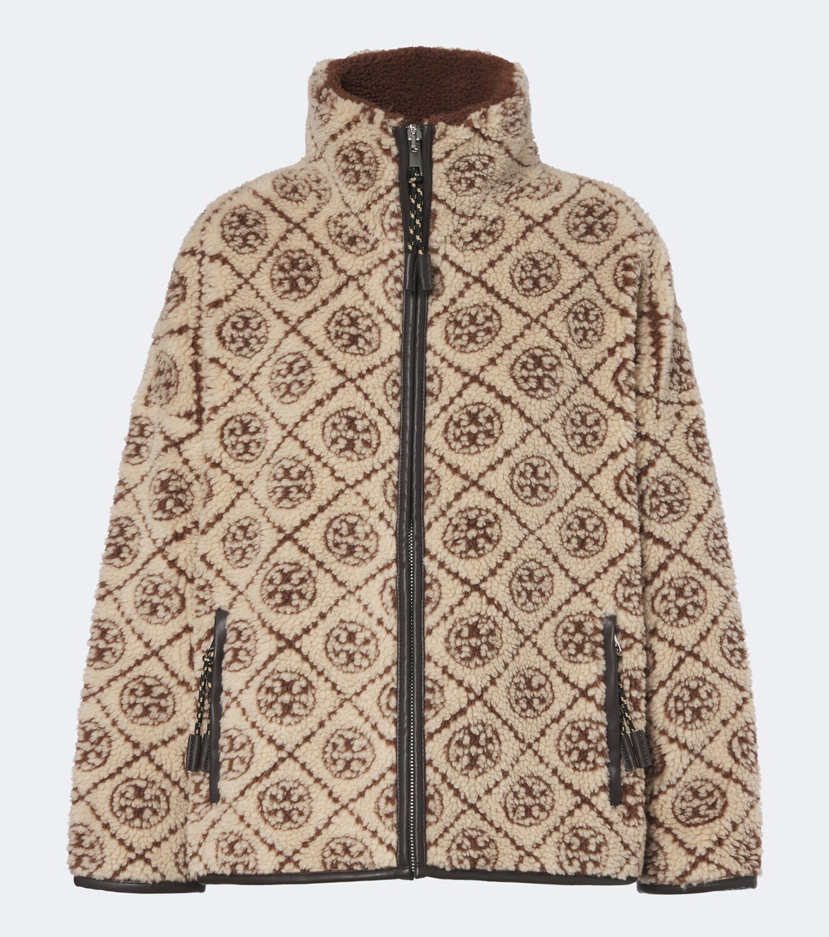 Tory Burch T Monogram printed teddy jacket