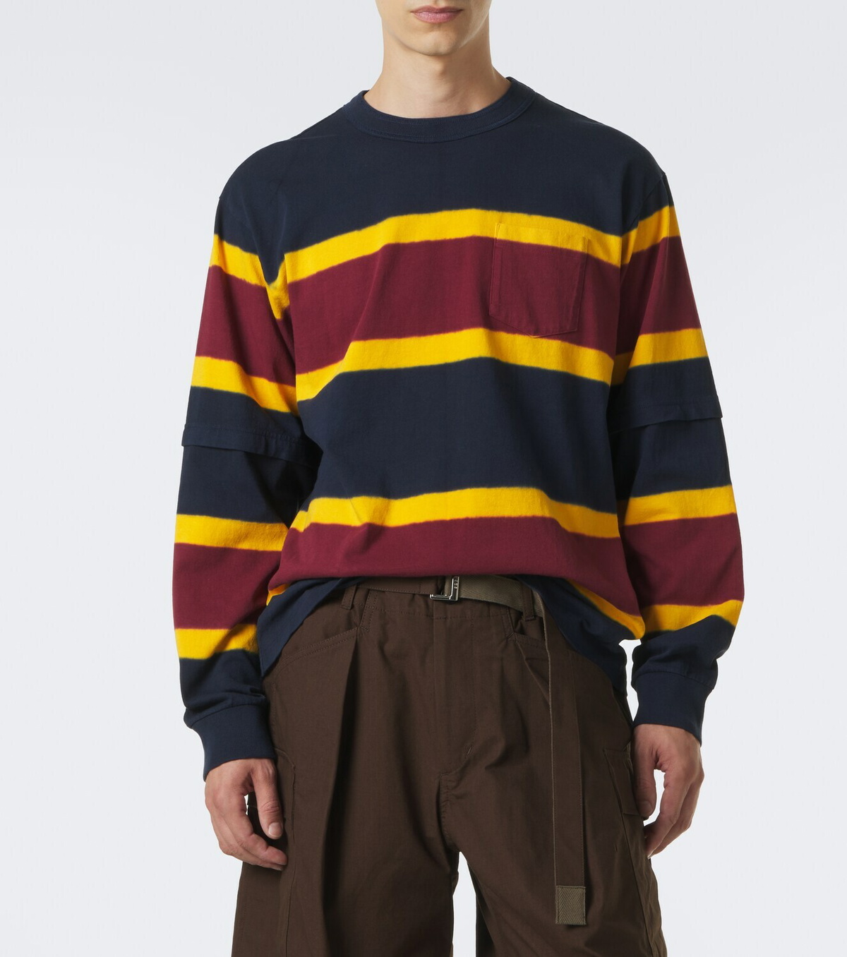 Sacai Striped cotton jersey sweatshirt