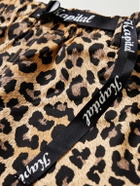 KAPITAL - Easy Wide-Leg Belted Leopard-Print Cotton-Twill Shorts - Brown