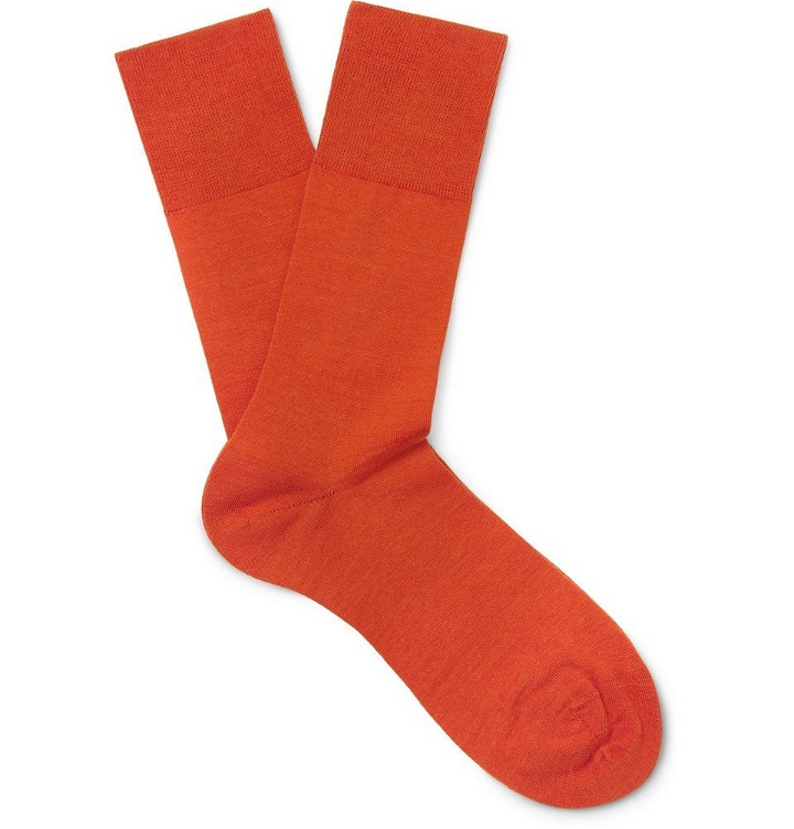 Photo: Falke - Airport Stretch Virgin Wool-Blend Socks - Orange