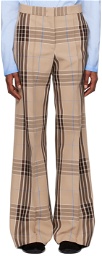 MSGM Beige Check Trousers