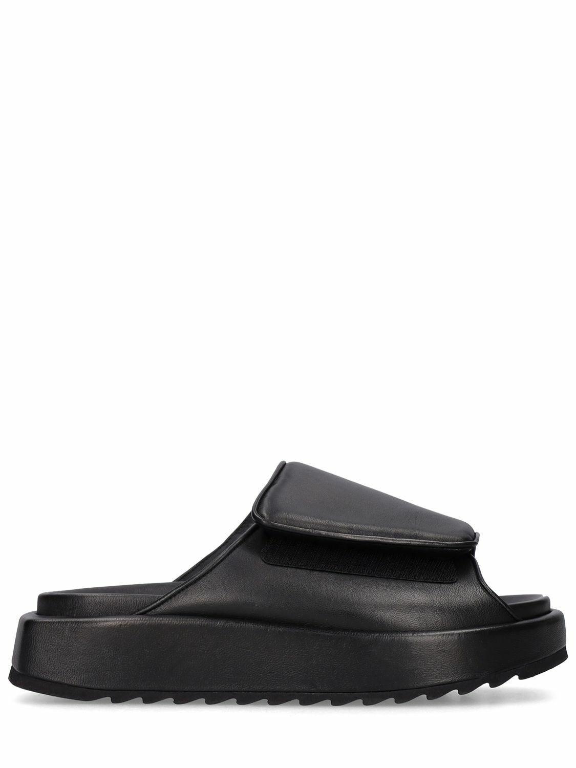 Photo: GIA BORGHINI - 40mm Padded Leather Slide Sandals