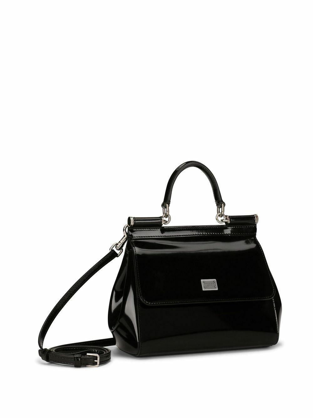 Dolce & Gabbana Sicily Small Shiny Leather Handbag in Natural