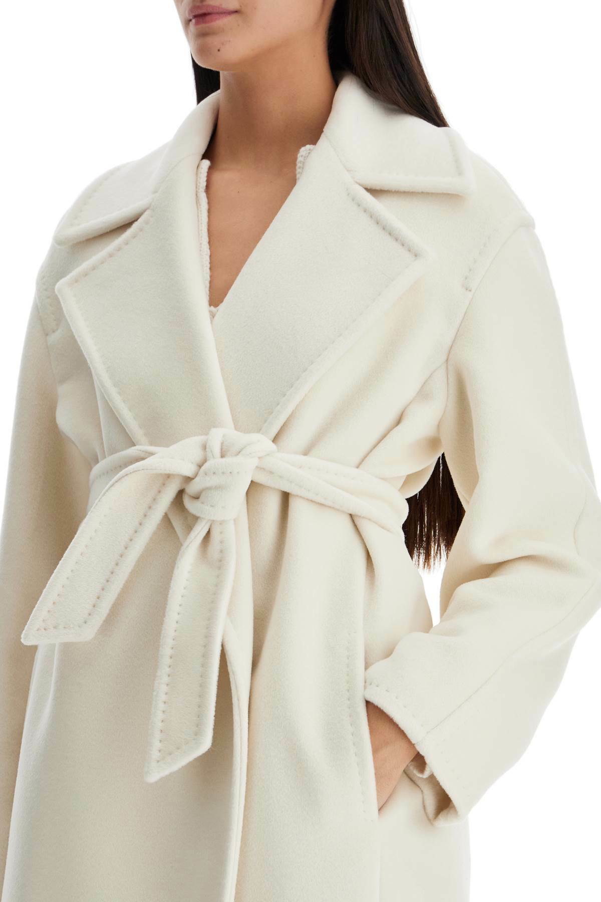 MAX MARA alpaca, wool and cashmere robe coat White Max Mara