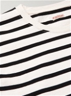 KAPITAL - Striped Printed Cotton-Jersey T-Shirt - Black