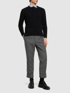 THOM BROWNE - Cable Knit Relaxed Crewneck Sweater