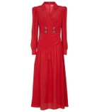 Alessandra Rich Polka-dot silk midi dress