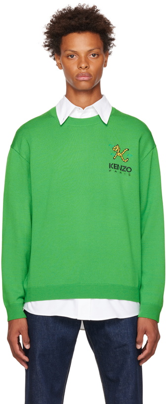 Photo: Kenzo Green Kenzo Paris Tiger Tail K Sweater