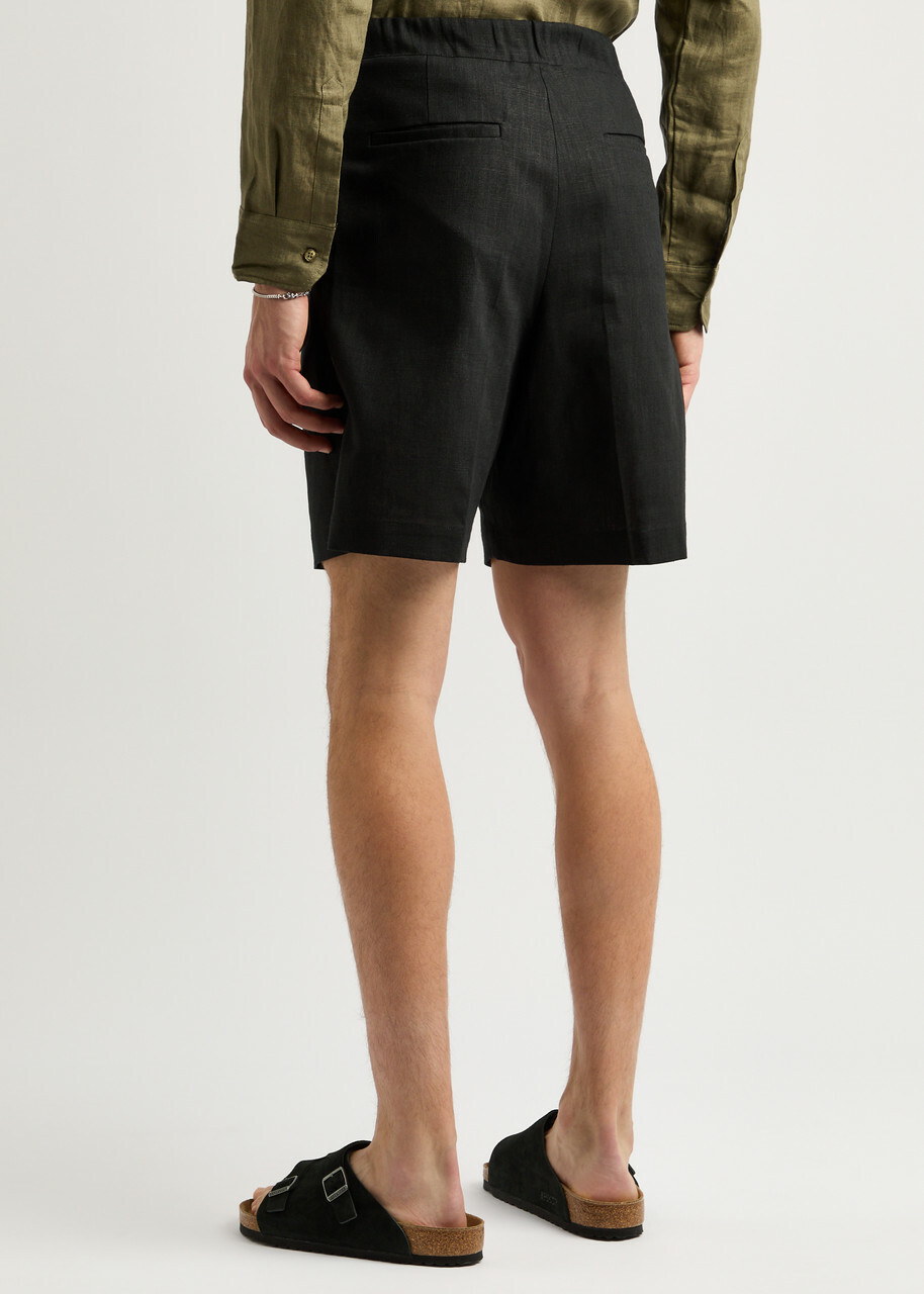 Gusari Côte D'azur Linen Shorts Black