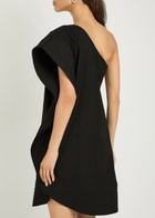 Stella Mccartney Asymmetric Cotton Mini Dress Black