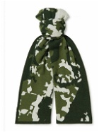 Miles Leon - Camouflage-Jacquard Merino Wool Scarf - Green