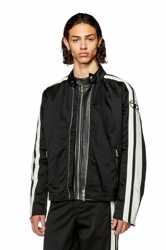 Photo: Diesel Biker jacket in padded cotton with bands - Jackets Mens in Multicolor