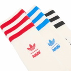 Adidas Women's by Avavav Socks - 3 Pack in White/Black/Scarlet/Bluebird