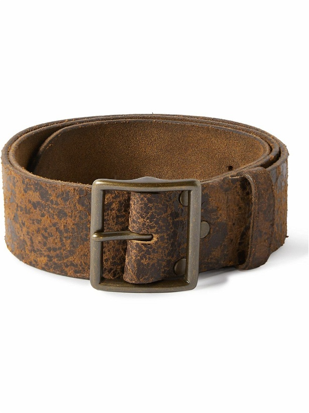Photo: RRL - Jones 4.5cm Distressed Leather Belt - Brown