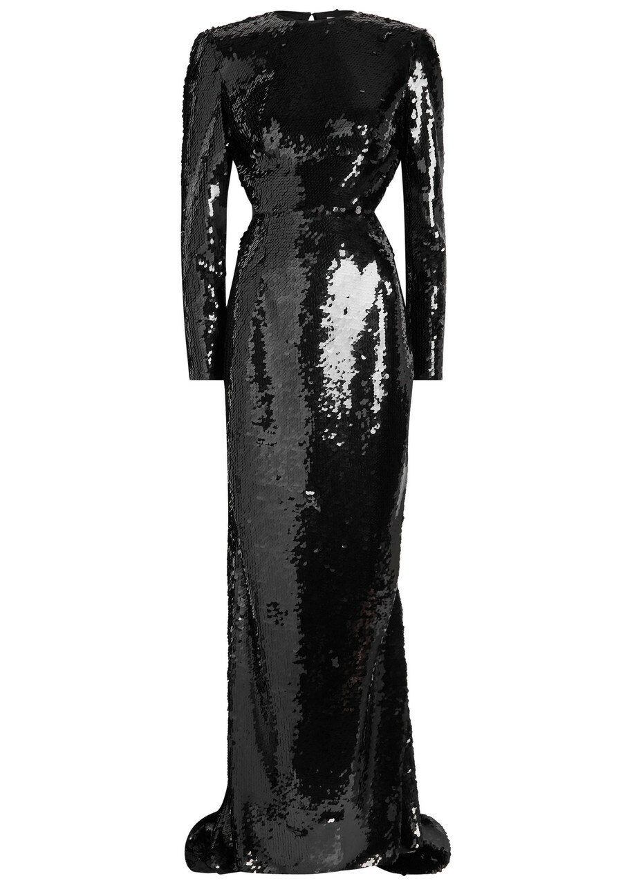 Stella Mccartney Sequin-embellished Tulle Gown Black