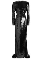 Stella Mccartney Sequin-embellished Tulle Gown Black