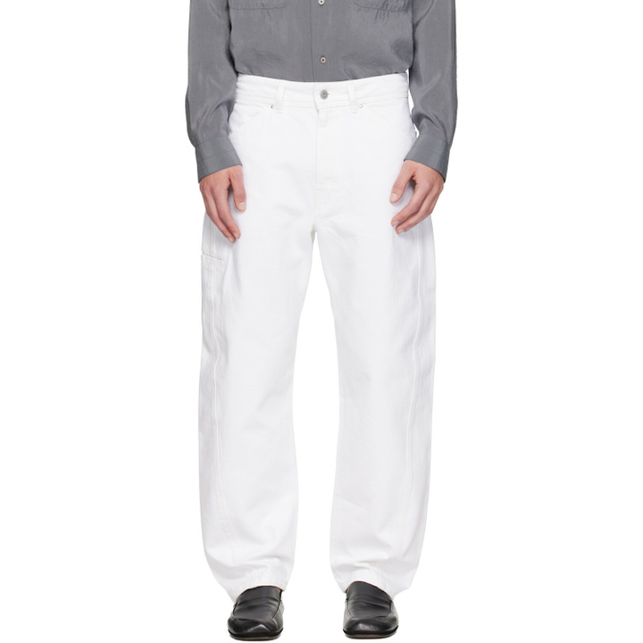 Photo: LEMAIRE White Twisted Workwear Jeans